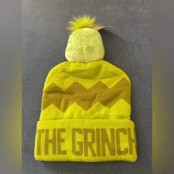 The Grinch Who Stole Christmas Green Plush Bennie Hat Adult One Size Winter New - Picture 3 of 5